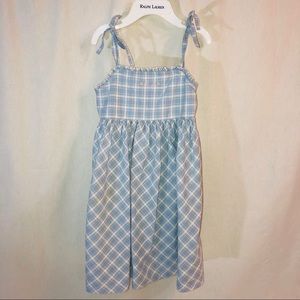 Ralph Lauren 2T Baby Blue Plaid Sundress LIKE NEW